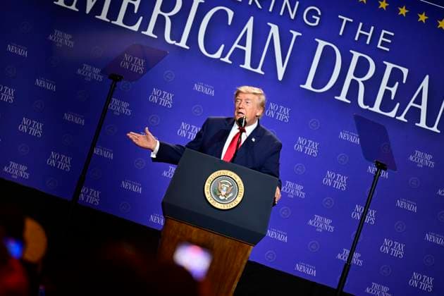USA: Donald Trump speaks at the Red Rock Casino in Las Vegas