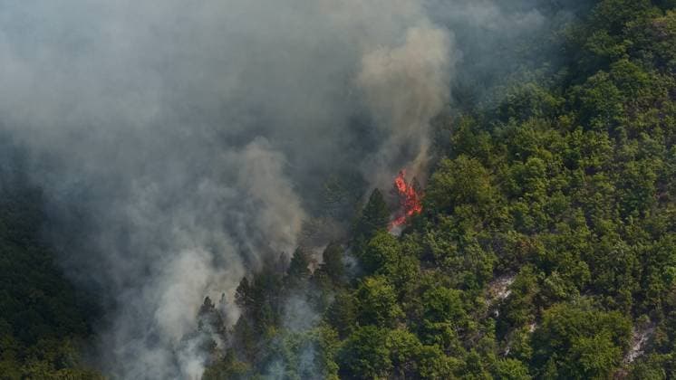 Bosnia and Herzegovina, forest fire in Konjic