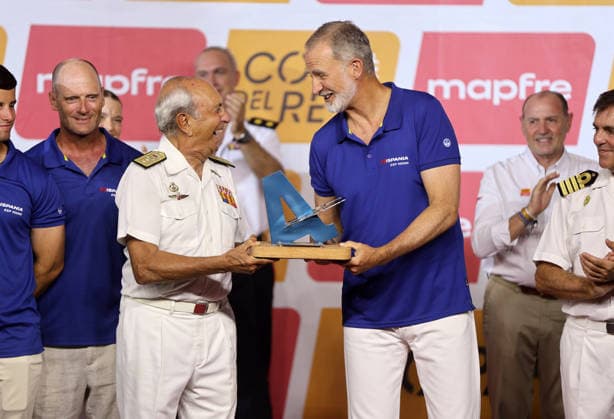 Royals: King Felipe of Spain presents the awards at the Copa del Rey Mapfre sailing regatta