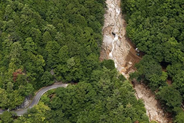 Japan, landslide in Nagano Prefecture
