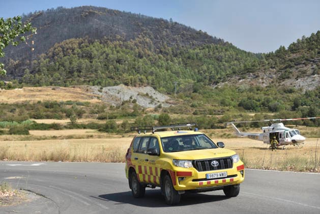 Spain, forest fire near Huesca