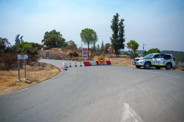 Spain, forest fire near Huesca
