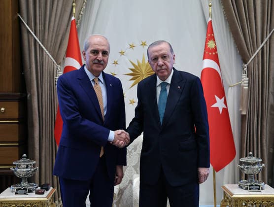 Turkey: Recep Tayyip Erdogan welcomes Numan Kurtulmus in Ankara
