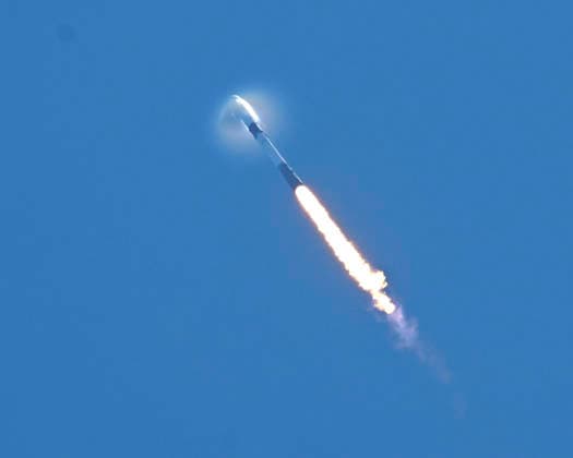 USA: Launch of a SpaceX Falcon 9 rocket from Cape Canaveral in Florida