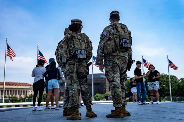 USA, anniversary of the deployment of the National Guard in Washington DC