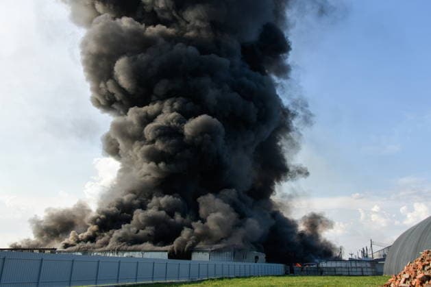 Russia, fire at a warehouse in Krasnodar