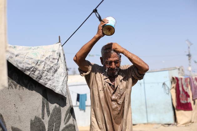 The Middle East conflict, Gaza, the summer heat in Nuseirat