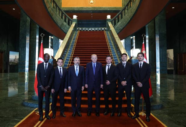 Turkey: President Recep Tayyip Erdogan welcomes Süper Lig promotion-winning teams to Ankara