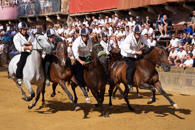 Italy, the traditional Palio horse race in Siena