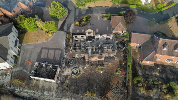 United Kingdom: Damage following a forest fire in Stourbridge