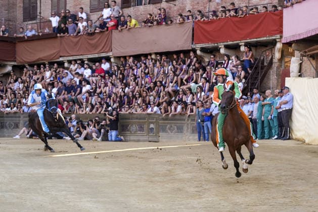 Italy, the traditional Palio horse race in Siena