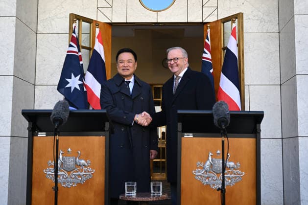 Australia: Anthony Albanese meets Anutin Charnvirakul in Canberra