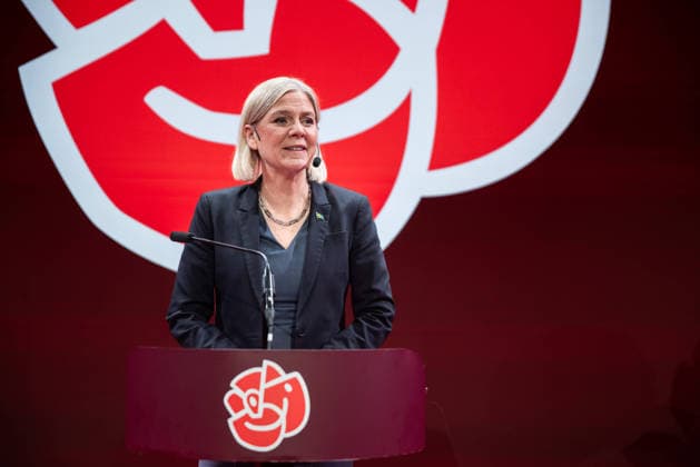Swedish general election: centre-left opposition led by Magdalena Andersson wins by a narrow margin, archive footage