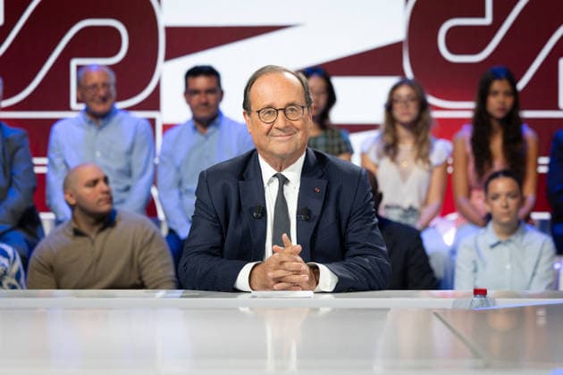 France: François Hollande in a TV interview in Paris