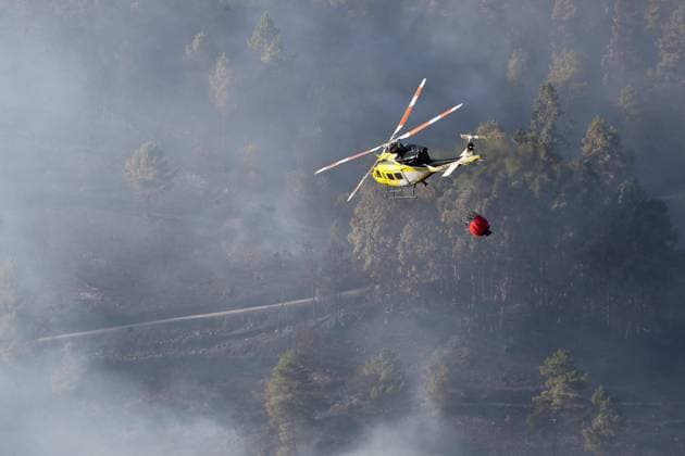 Spain, forest fire in Galicia