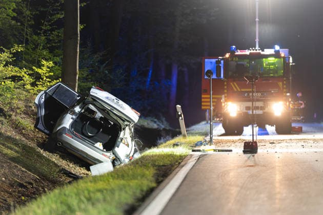 Hesse: Car overturns on the B47 near Reichelsheim