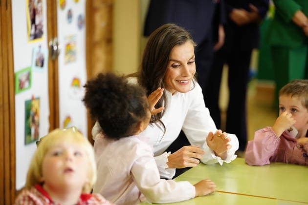 Royals, Spain: Queen Letizia visits a school in Oviedo