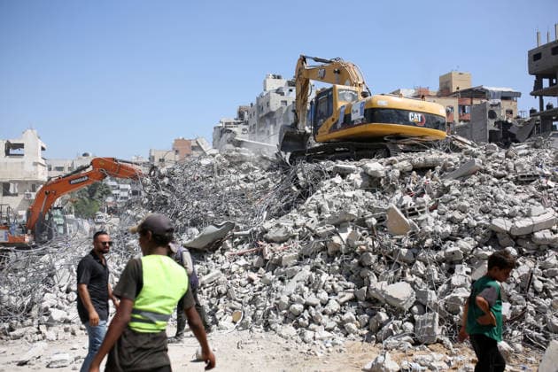 Middle East conflict, Gaza, rescue and recovery operations following Israeli attacks on Gaza City