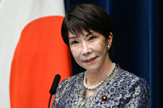 Japan: Sanae Takaichi at a press conference following the cabinet reshuffle at the Prime Minister’s official residence in Tokyo