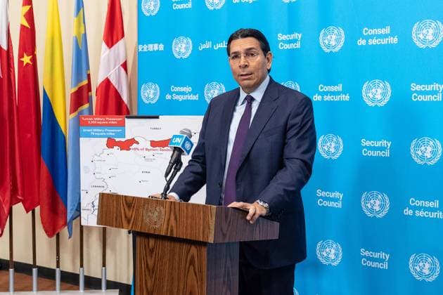 USA: Israel’s UN Ambassador Danny Danon addresses a UN Security Council meeting on the situation in Syria in New York