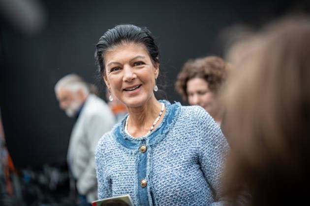Mecklenburg-Western Pomerania, BSW election campaign closing event with Sahra Wagenknecht in Rostock