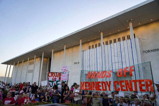 USA: Protest against Donald Trump outside the Kennedy Centre in Washington