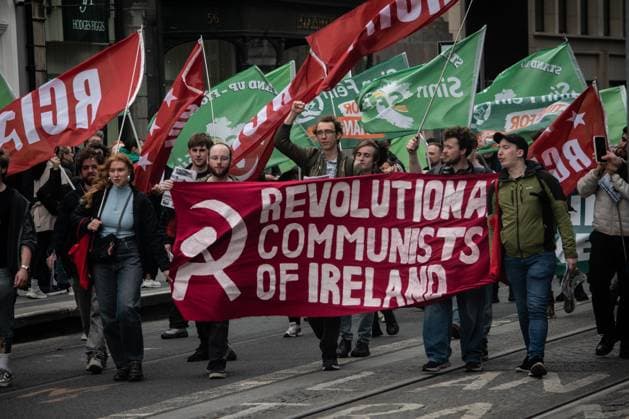 Ireland: Protest by left-wing groups in Dublin