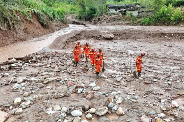 China, landslide in Yanbian