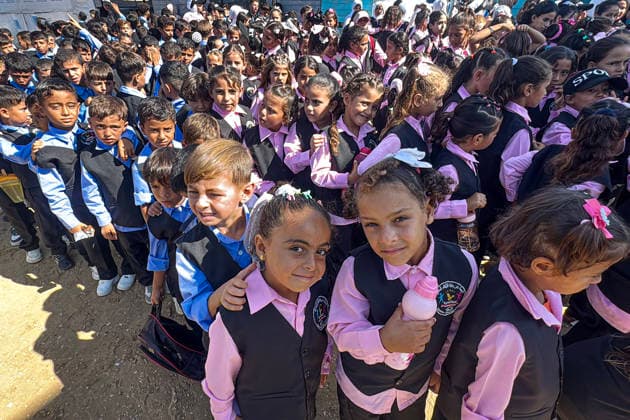 Middle East conflict, Gaza, opening of an orphanage school in Deir al-Balah