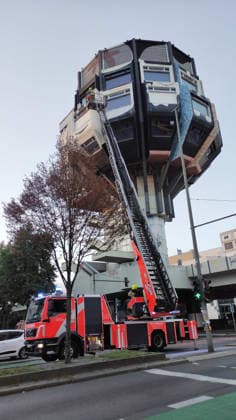 Berlin, fire brigade call-out at the Bierpinsel in Steglitz