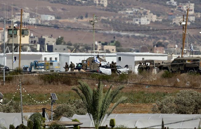 Middle East conflict, West Bank, Nablus, Israeli army blocks roads following a car attack south of the city of Nablus