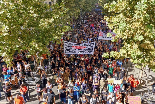France: Demonstration in Marseille against the draft bill on the presumption of lawful self-defence for security forces