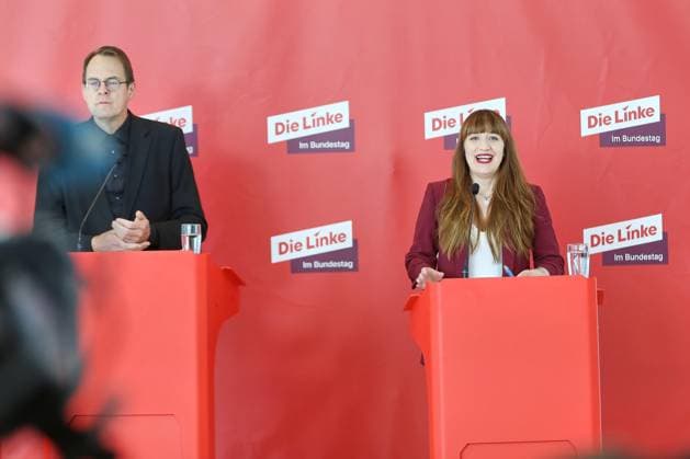 Berlin, Die Linke press conference following the parliamentary group meeting
