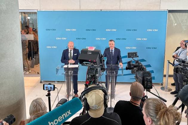 Berlin, press conference following the CDU-CSU parliamentary group meeting