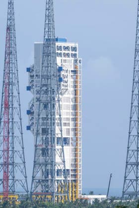 China, construction site of the launch pad for the Long March 10A launch vehicle in Wenchang