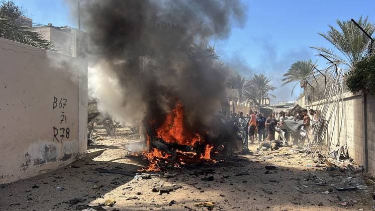 Middle East conflict, Gaza, Israeli drone strike on Deir al-Balah