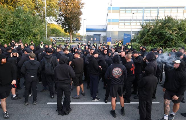 UK: Supporters demonstrate following the arrest of Daniel Thomas in Basingstoke