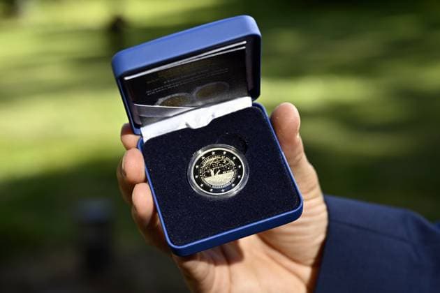 Belgium unveils a new 2-euro coin to mark the anniversary of the National Geographic Institute and the Royal Observatory in Brussels