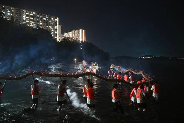 Hong Kong, Fire Dragon Dance for the Mid-Autumn Festival
