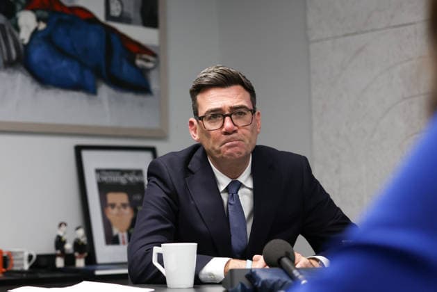 United Kingdom: Prime Minister Andy Burnham gives media interviews in Manchester