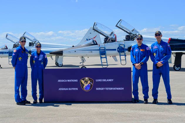 USA: Crew-13 astronauts pose in Merritt Island