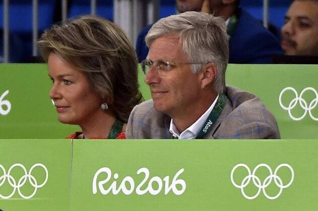 Queen Mathilde of Belgium and King Philippe - Filip of Belgium pictured during the women s -48kg judo competition at the 2016 Olympic Games Olympische Spiele Olympia OS in Rio, Saturday 06 August 2016, in Rio, Brazil. ERICxLALMAND x04904803x