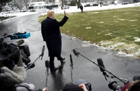 President Donald Trump departs the White House as Trump heads to New Orleans to speak to the American Farm Bureau Federation, in Washington, D.C. on January 14, 2019.  WAP20190114314 KEVINxDIETSCH