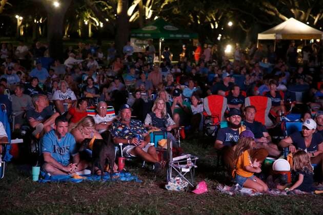October 10, 2019, St. Petersburg, Florida, USA: Hundreds of fans gather to watch the Rays take on the Astros during game 5 of the ALDS at Straub Park on Thursday, Oct. 10, 2019 in St. Petersburg. Florida News - October 10, 2019 - ZUMAs70_ 94060485st Copyright: xLuisxSantanaxxx xxxTimesx