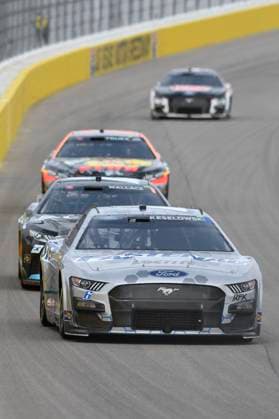 LAS VEGAS, NV - MARCH 05: Brad Keselowski ( 6 RFK Racing Fastenal Ford) drives into turn one during the NASCAR, Motorsport, USA Cup Series Pennzoil 400 presented by Jiffy Lube on March 5, 2023, at the Las Vegas Motor Speedway in Las Vegas, Nevada. (Photo by Michael Allio Icon Sportswire) AUTO: MAR 05 NASCAR Cup Series Pennzoil 400 presented by Jiffy Lube Icon116230305076
