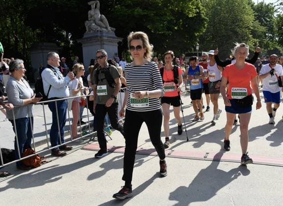 Queen Mathilde of Belgium pictured during the 43th edition of the 20 km door Brussel - 20 km de Bruxelles running event, Sunday 28 May 2023 in Brussels. JOHNxTHYS x68050022x