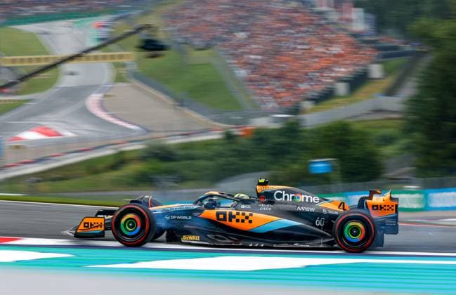 04 NORRIS Lando (gbr), McLaren F1 Team MCL60, action during the 2023 Formula 1 Rolex Grosser Preis von Osterreich, 2023 Austrian Grand Prix, 9th round of the 2023 Formula One World Championship, WM, Weltmeisterschaft from June 30 to July 2, 2023 on the Red Bull Ring, in Spielberg, Austria Copyright: xDppi DPPI IPAxSportx xipa-agencyx xIPAxSportx 0 IPA_IPA38992248