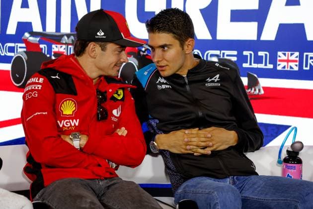 LECLERC Charles (mco), Scuderia Ferrari SF-23, portrait OCON Esteban (fra), Alpine F1 Team A523, portrait during the 2023 Formula 1 Aramco British Grand Prix, 10th round of the 2023 Formula One World Championship, WM, Weltmeisterschaft from July 7 to 9, 2023 on the Silverstone Circuit, in Silverstone, United Kingdom Copyright: xDppi DPPI IPAxSportx xipa-agencyx xIPAxSportx 0 IPA_IPA39085617