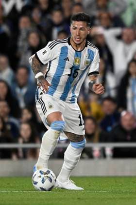 BUENOS AIRES, ARGENTINA - OCTOBER 12: Enzo Fernandez of Argentina during the FIFA World Cup, WM, Weltmeisterschaft, Fussball 2026 Qualifier match between Argentina and Paraguay at Estadio Mas Monumental Antonio Vespucio Liberti on October 12, 2023 in Buenos Aires, Arg Argentina v Paraguay : FIFA World Cup 2026 Qualifier match Copyright: xDiegoxHalisz SFSIx