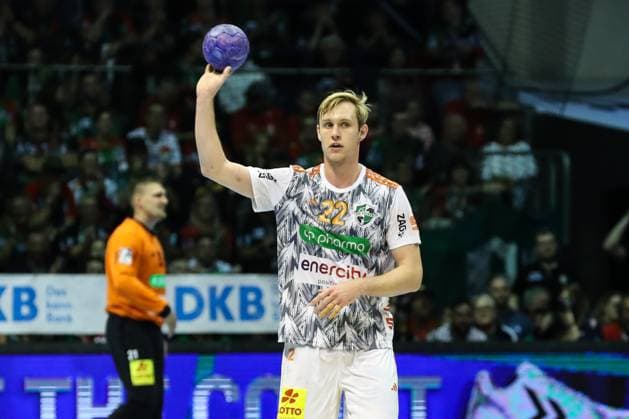 Marian Michalczik TSV Hannover Burgdorf,22 Handball Bundesliga Season 2023 2024 SC Magdeburg vs TSV Hannover Burgdorf in the GETEC Arena in Magdeburg Action,Handball,Germany,15 10 2023